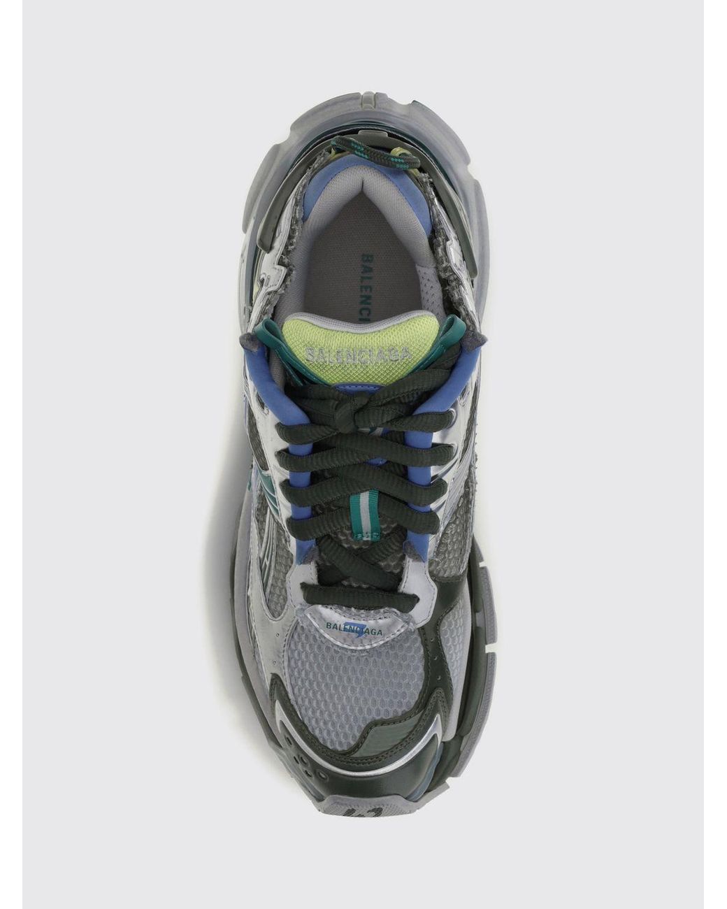 Balenciaga Gray Low-Top Mesh Sneakers With Lettering Logo And Rubber Sole for men