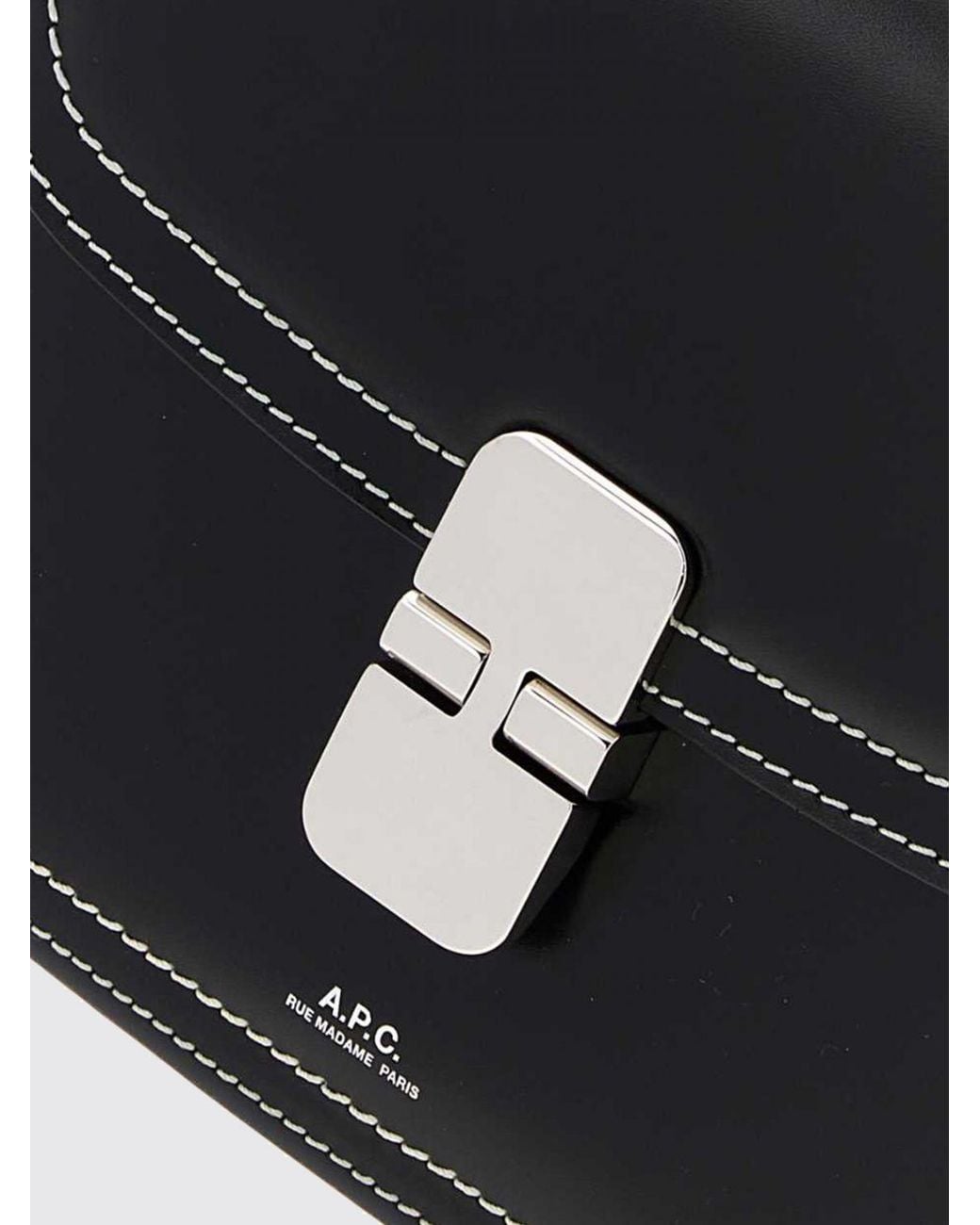 A.P.C. Black Grace Brushed Calfskin Mini Crossbody Bag