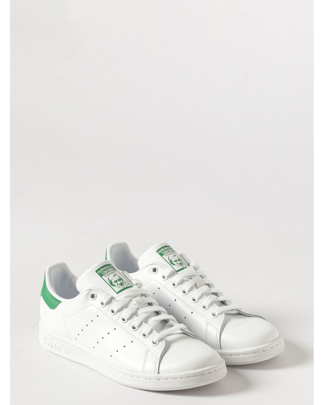 Adidas Originals White Stan Smith Smooth Leather Low-Top Sneakers With Contrast Details for men
