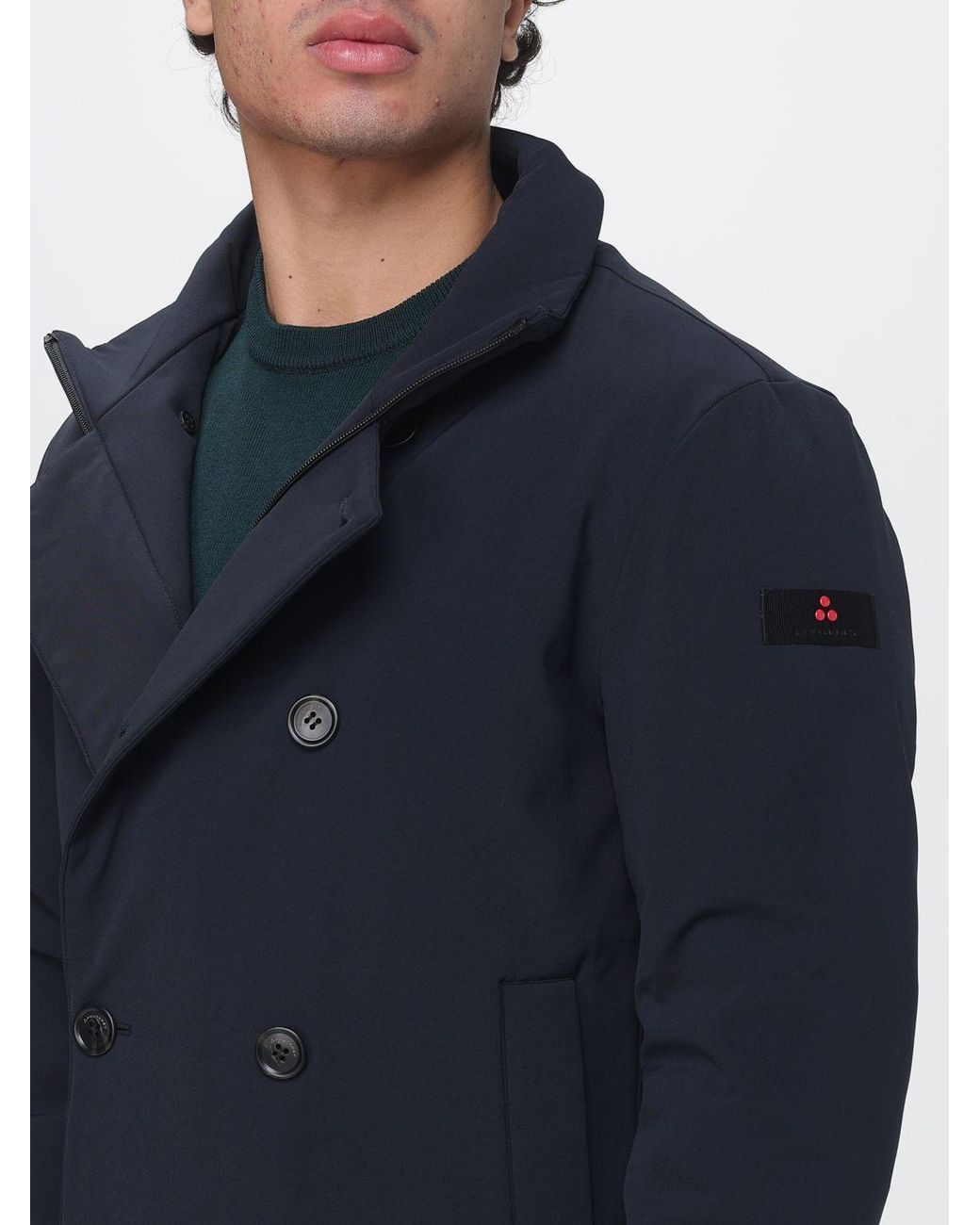 Peuterey Blue Militao Double-Breasted Caban Jacket for men