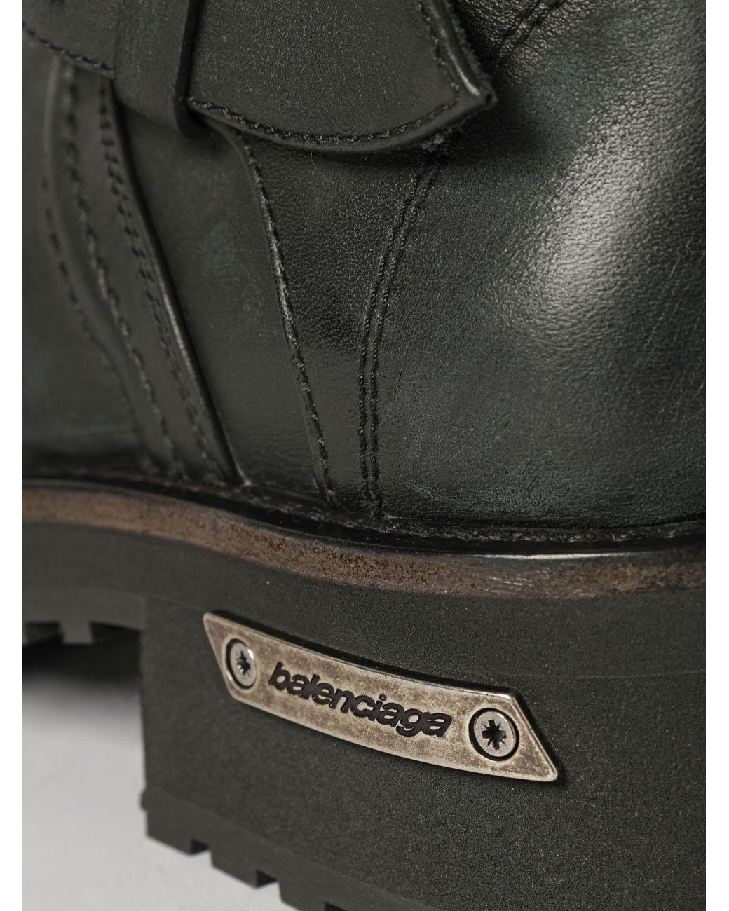 Balenciaga Black Venom Mid-Calf Calfskin Leather Biker Boots