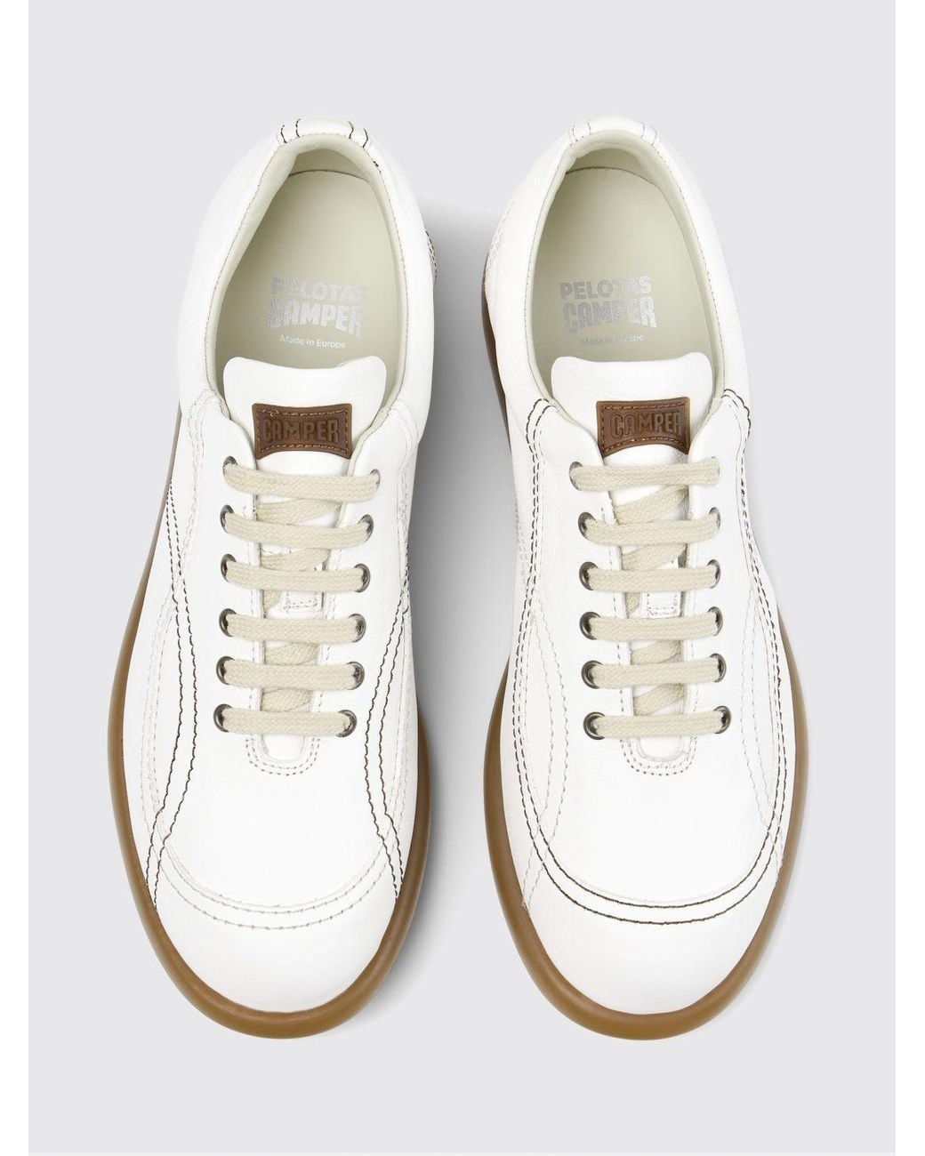 Camper White Twins Leather Sneakers