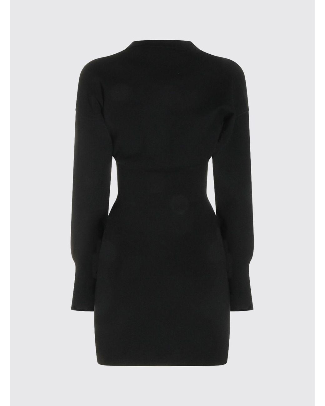 Anine Bing Black Long-Sleeved Ribbed-Knit Mini Sheath Dress
