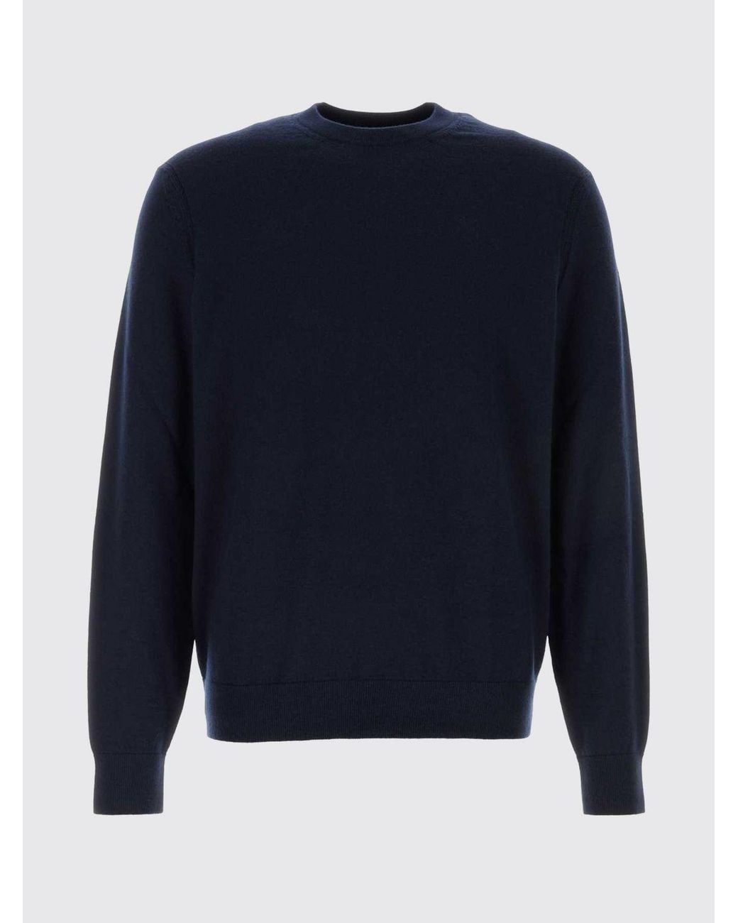 Zegna Blue Pure Cashmere Crew-Neck Jumper With Long Sleeves And Ribbed Trims for men