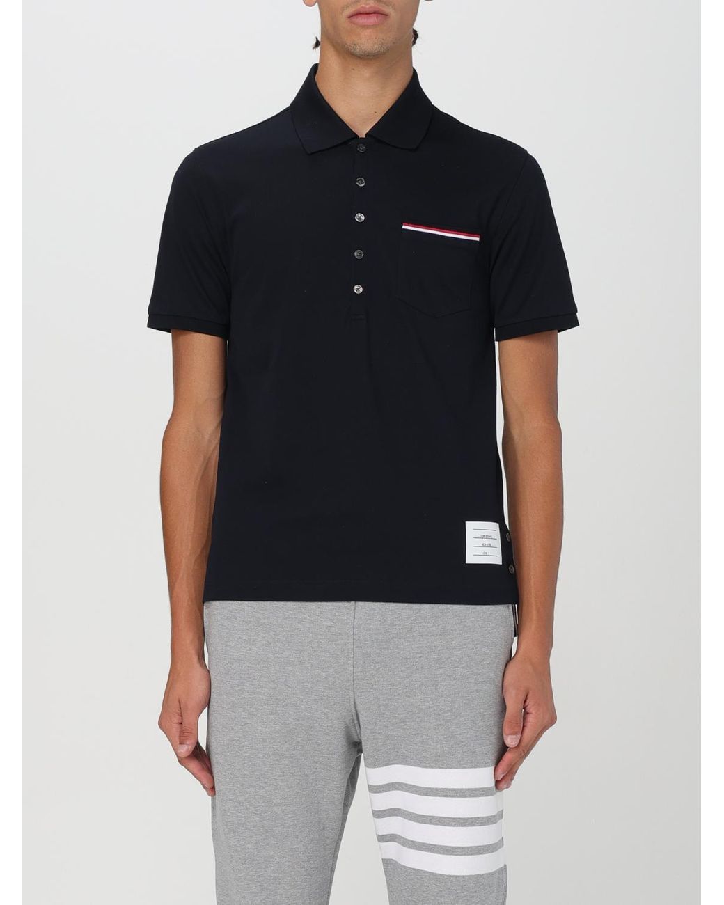 Polo De Algodón Thom Browne de hombre de color Black