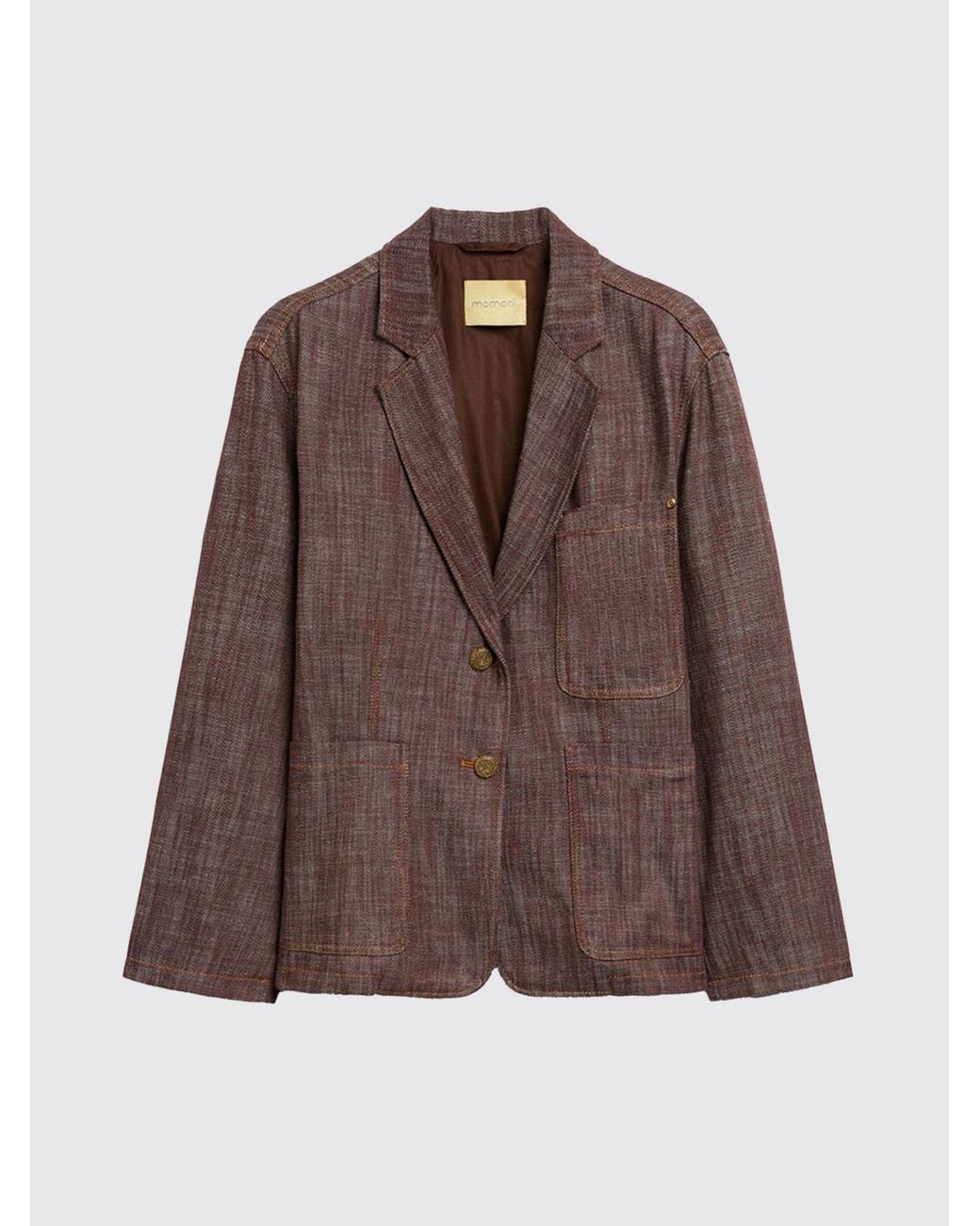 Momoní Brown MomonÌ Single-Breasted Cotton Blazer