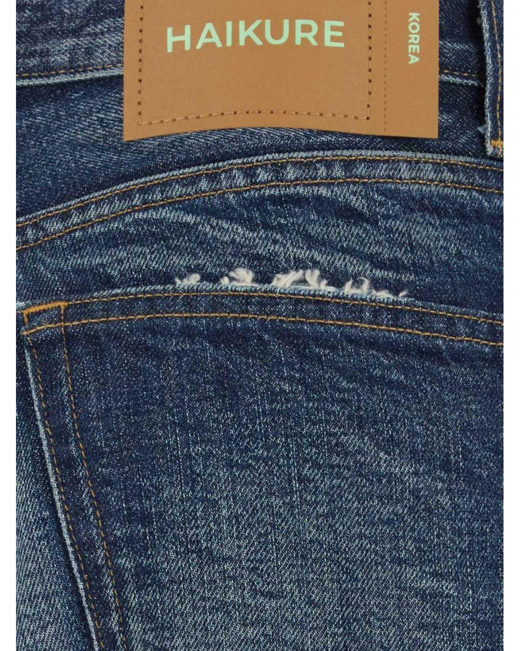 Haikure Blue Korea High-Waisted Wide-Leg Jeans