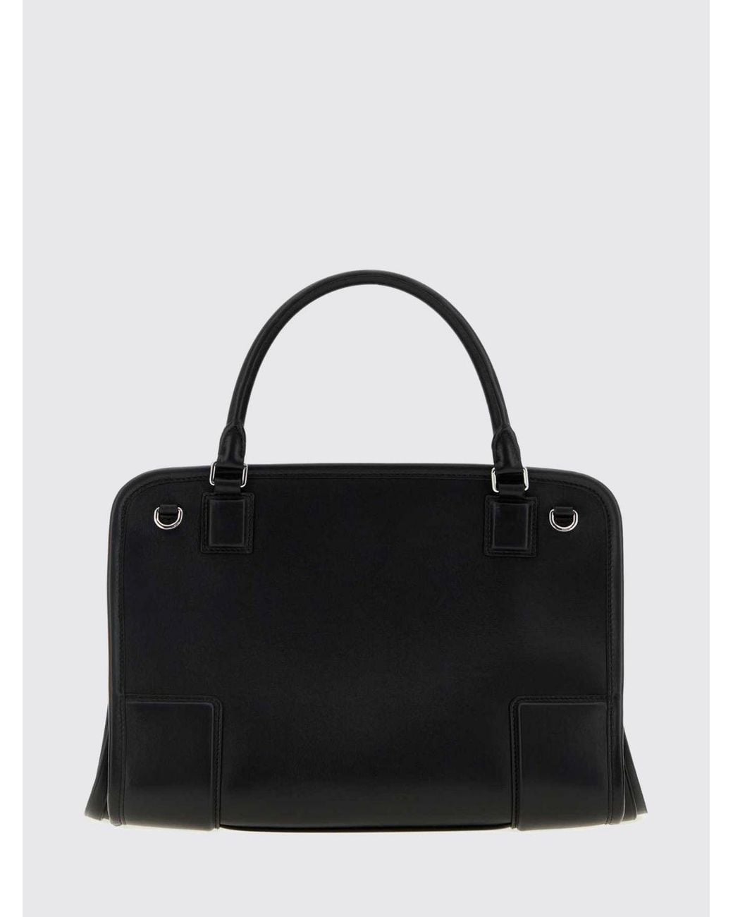 Loewe Black Amazona 180 Calfskin Leather Handbag With Removable Shoulder Strap
