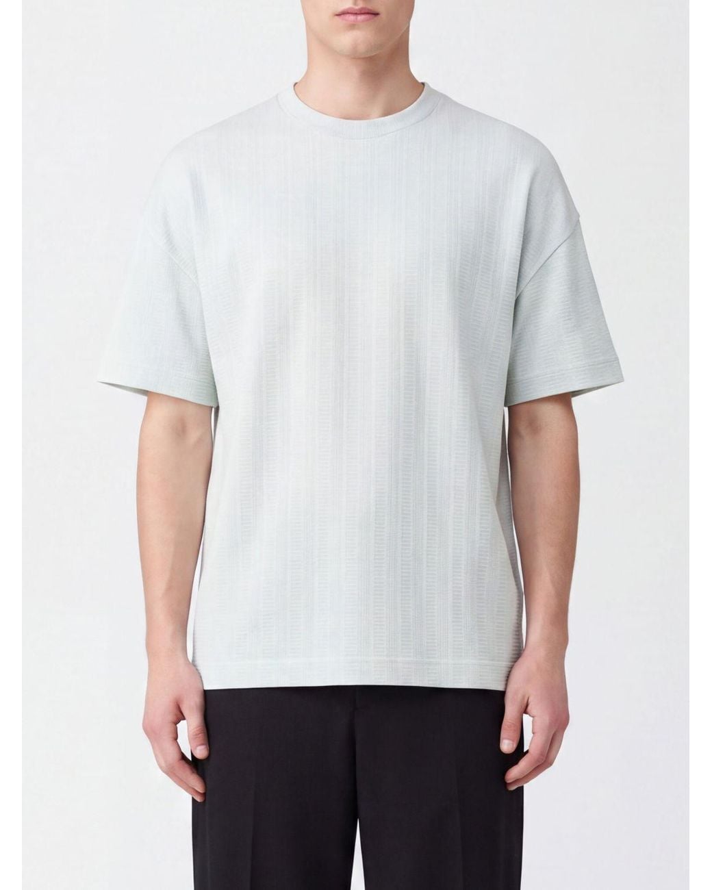 Boss White Short-Sleeved Cotton Crewneck T-Shirt With Dropped Shoulders for men