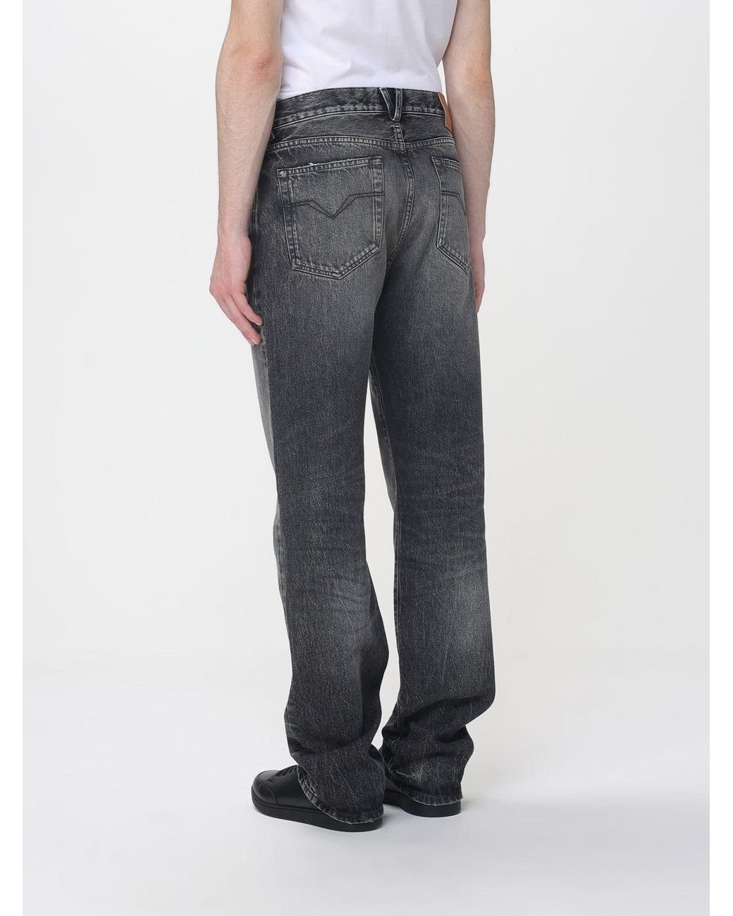 Versace Gray Cotton Denim Straight Jeans for men