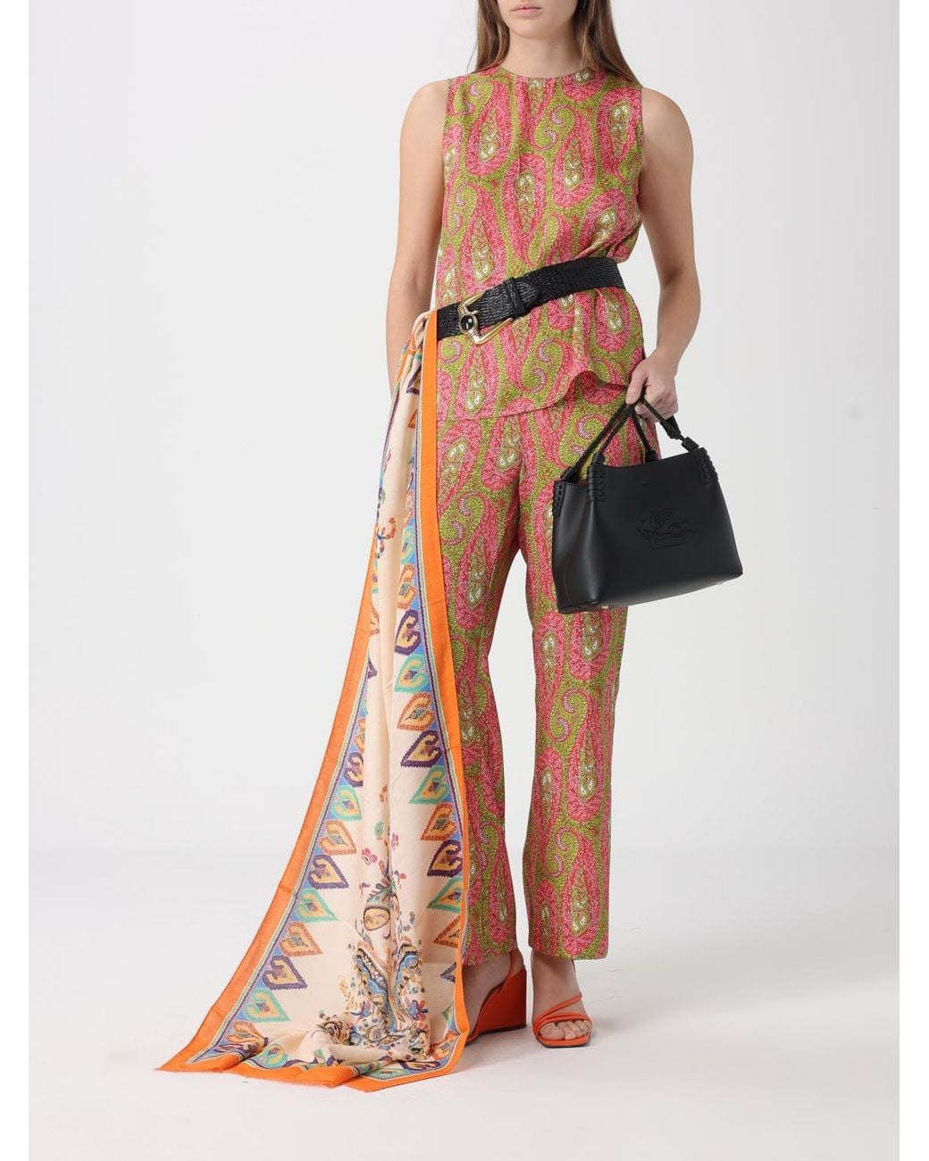 Etro Pink Silk Scarf