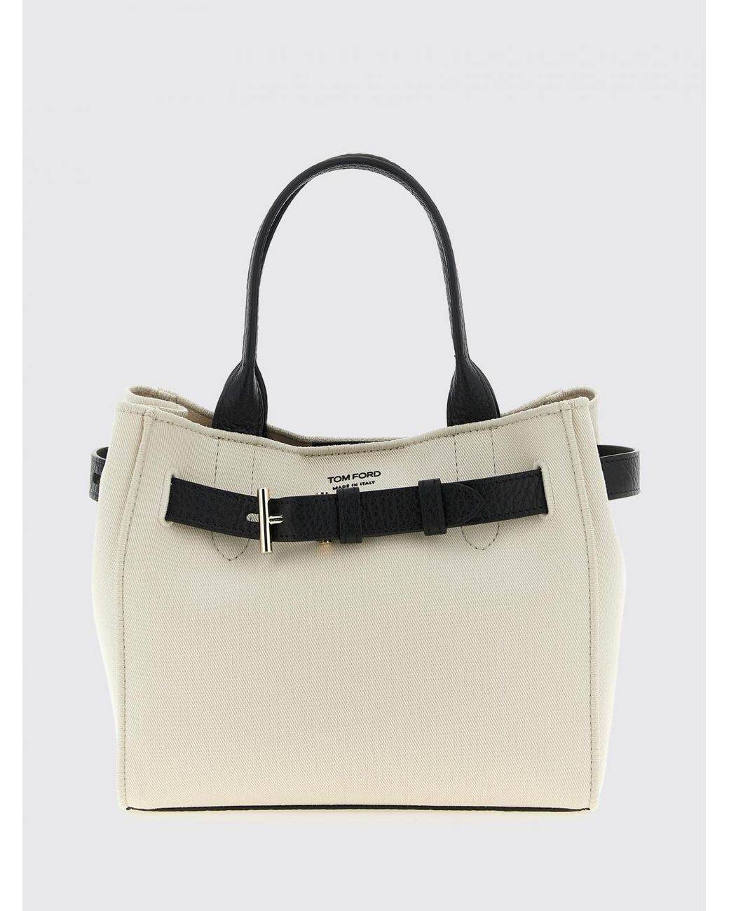 Tom Ford Natural Audrey Cotton Twill And Leather Bag