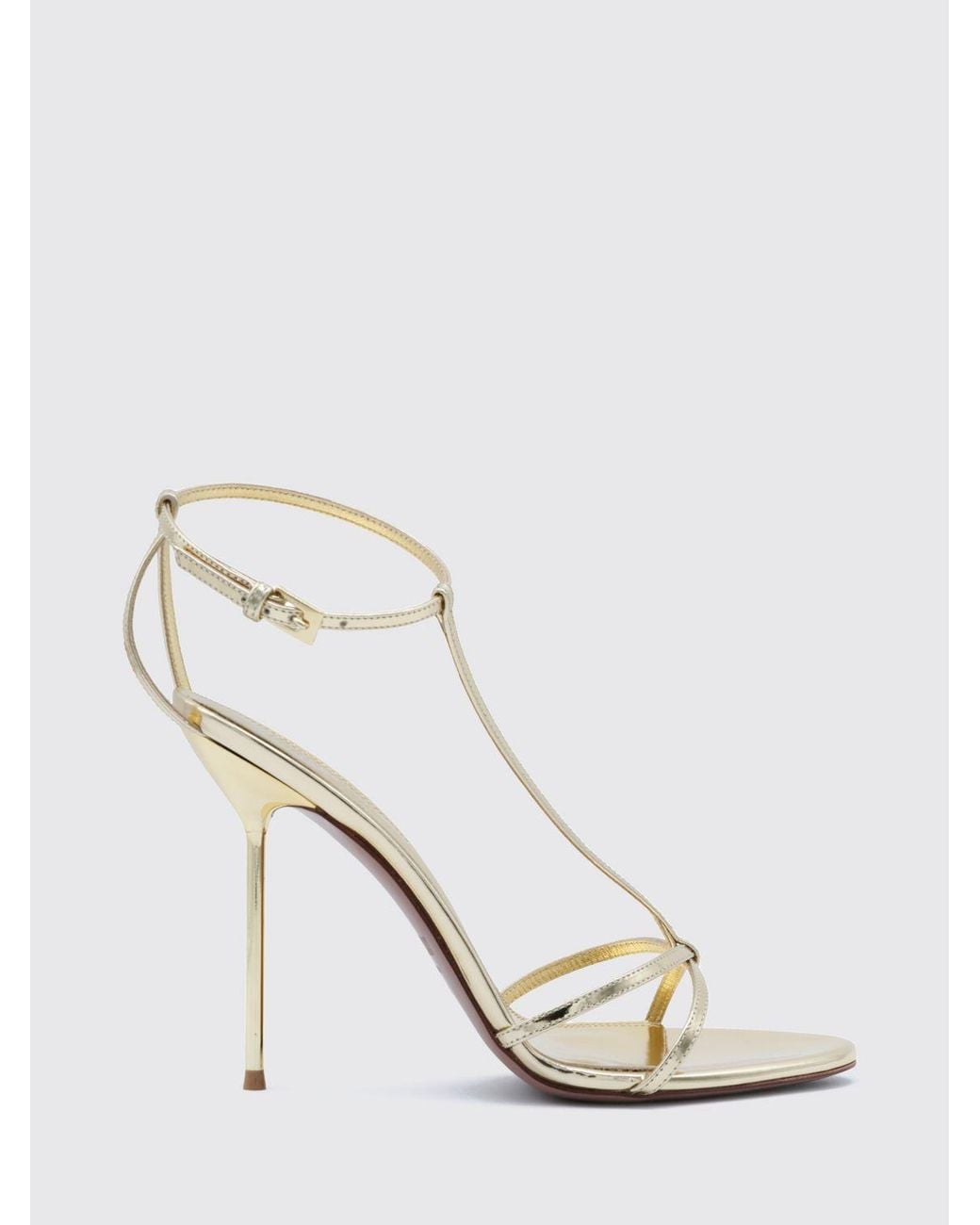 Paris Texas White Lidia Laminated Leather High Stiletto Heel Sandals
