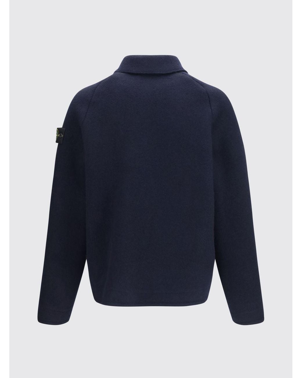 Stone Island Blue Single-Breasted Short Coat for men