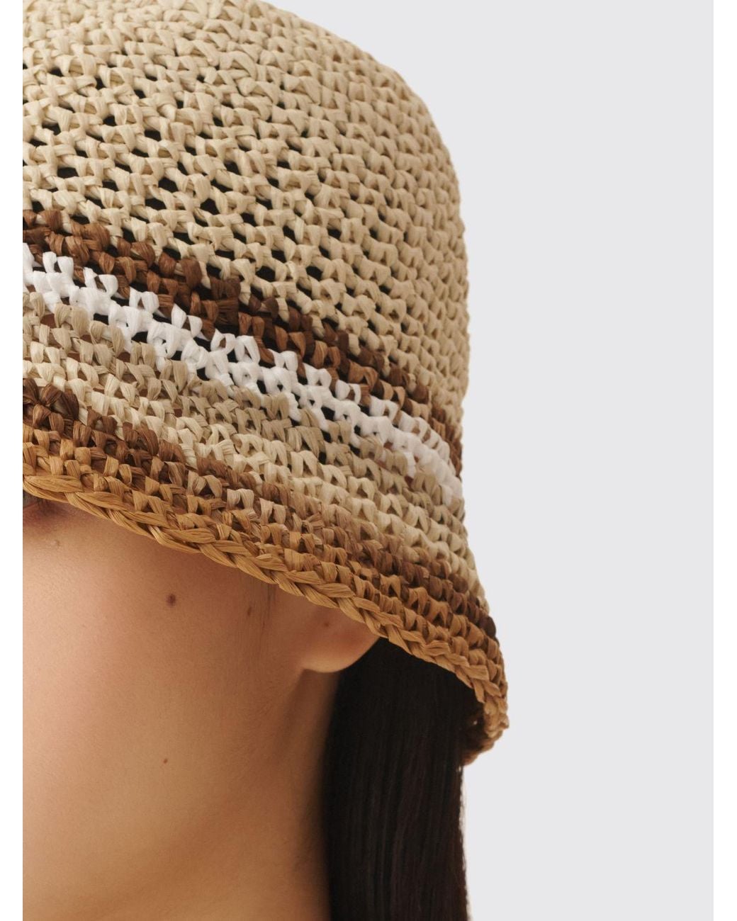 Fabiana Filippi Natural Crochet Raffia Hat