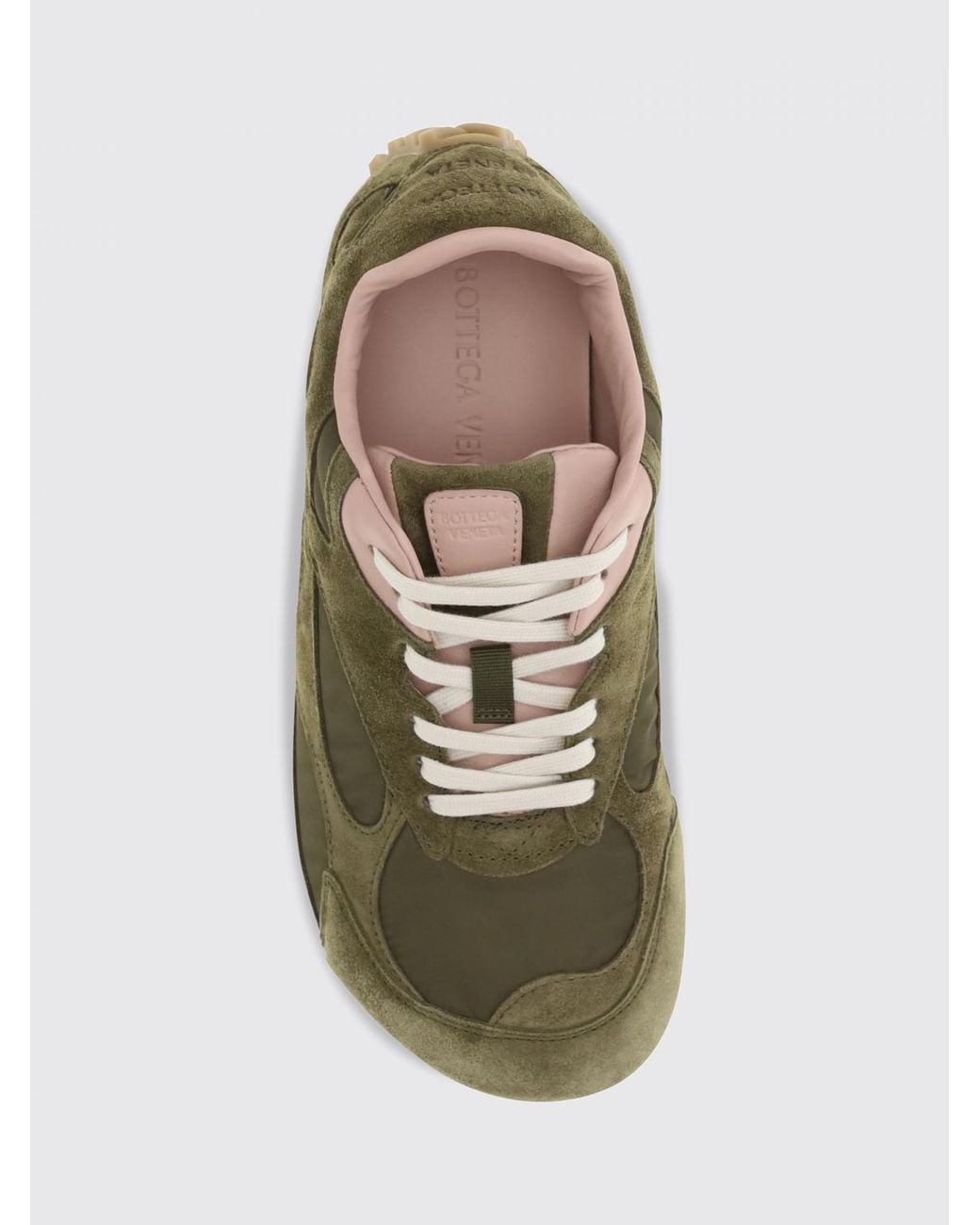Bottega Veneta Green Orbit Suede And Nylon Sneakers With Notched Sole