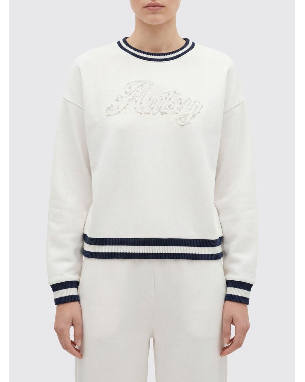 Autry White Cotton Crewneck Sweatshirt With Logo
