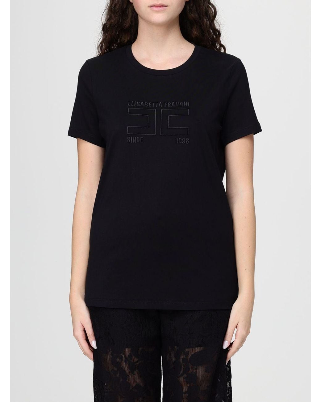 Elisabetta Franchi Black Jersey T-Shirt