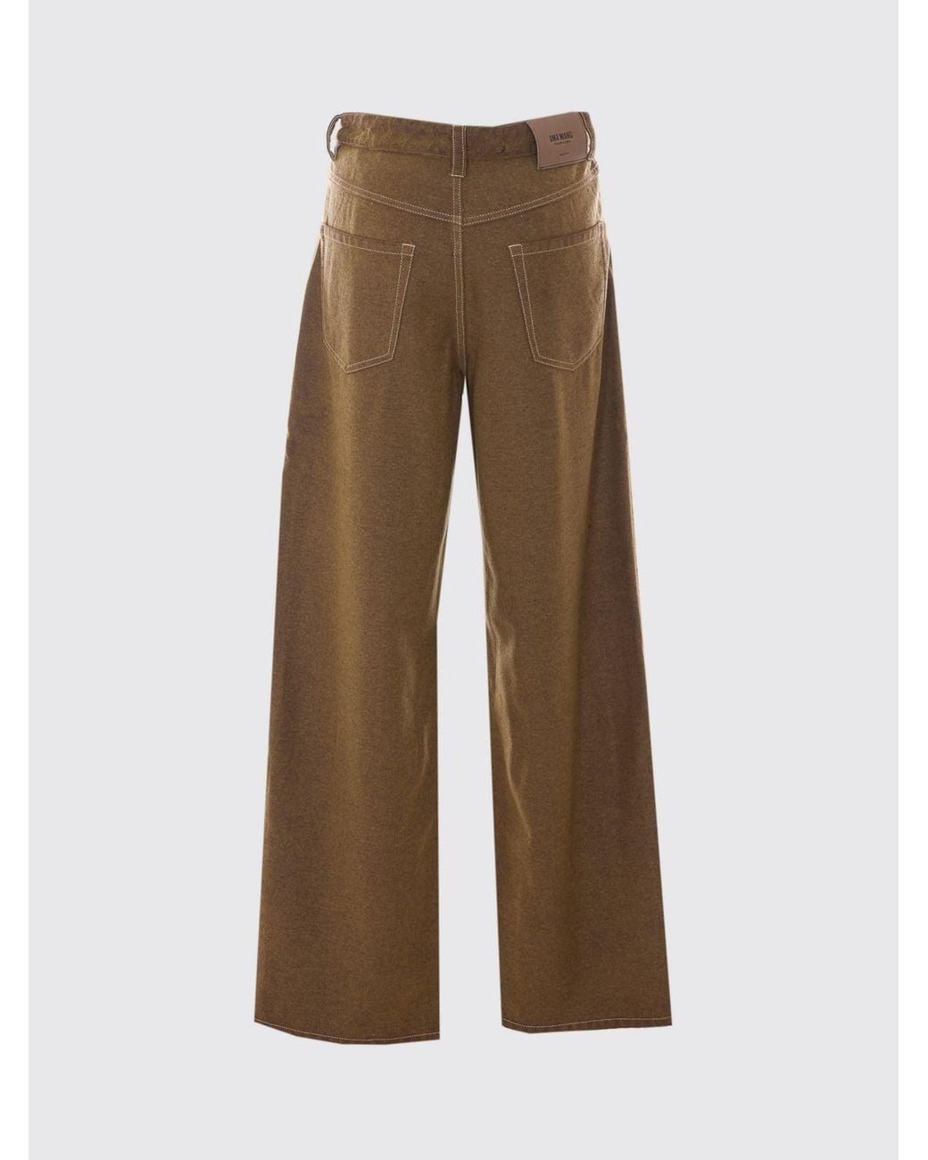 Uma Wang Brown Phyllis High-Waisted Wide-Leg Trousers