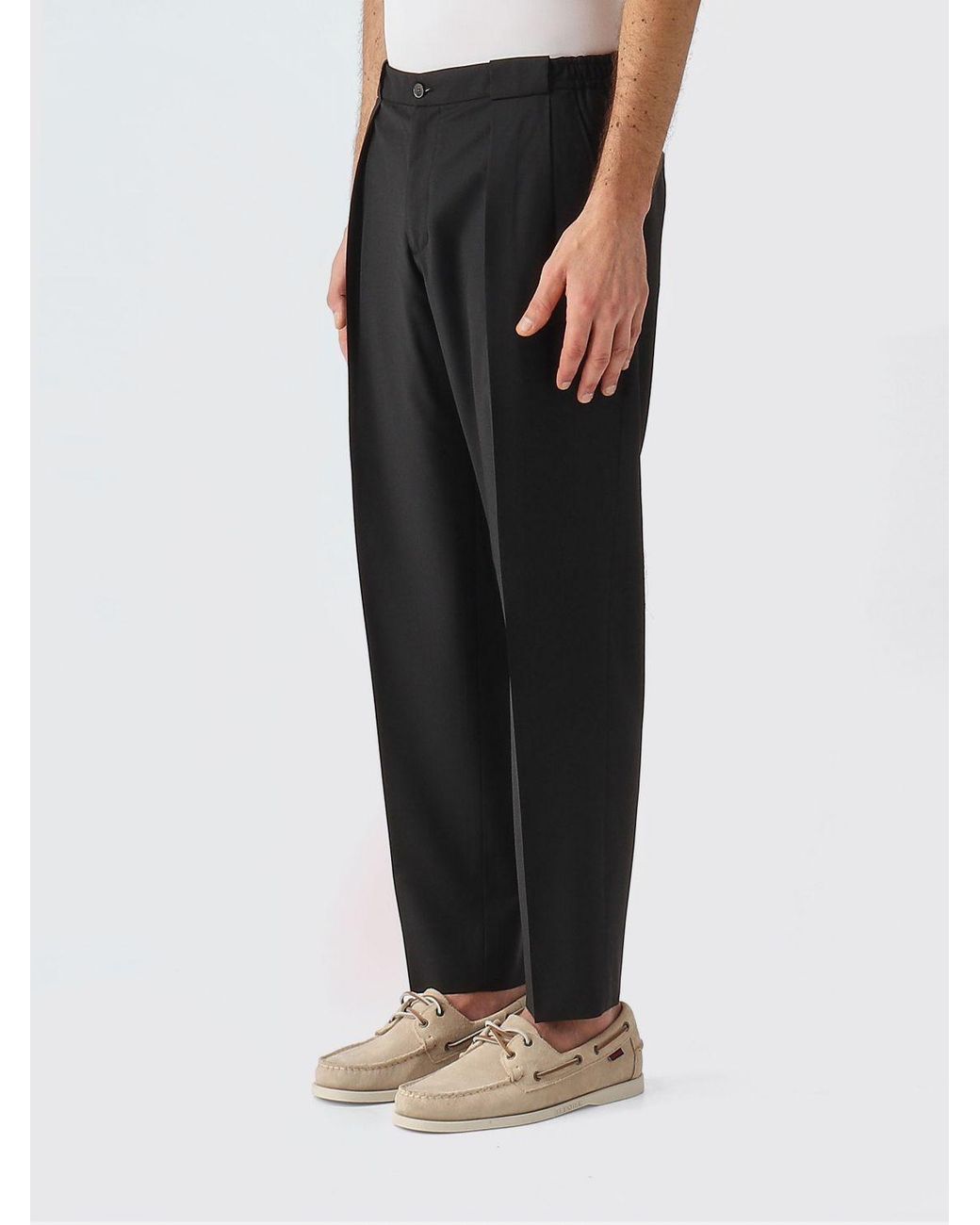 Briglia 1949 Black Virgin Wool Portobello Trousers for men