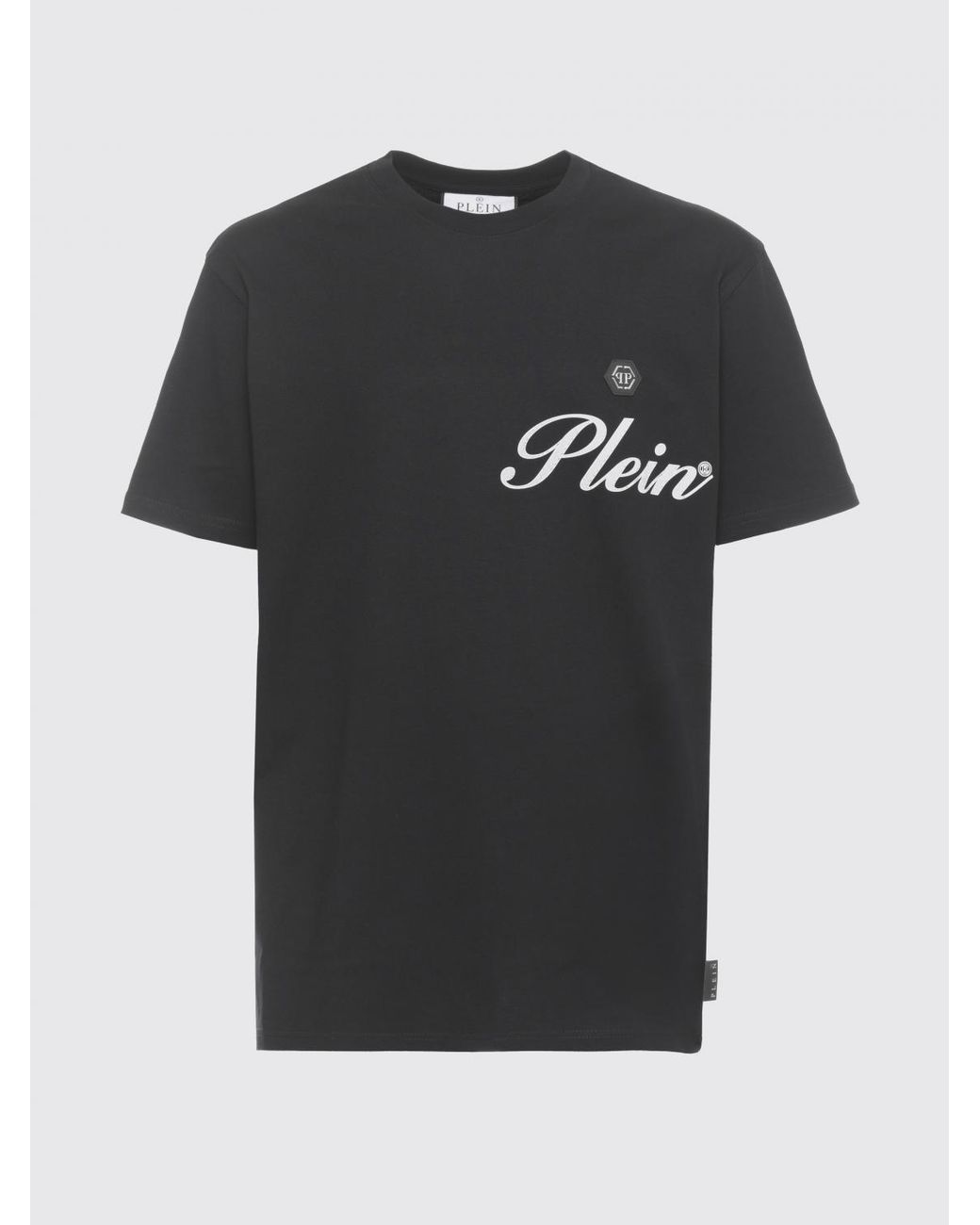 Philipp Plein Black Cotton T-Shirt With Logo for men