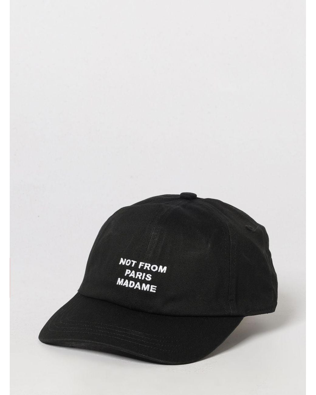 Drole de Monsieur Black Cotton Twill Baseball Cap With Embroidered Logo for men