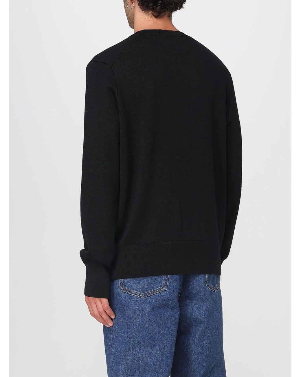 AMI Black Crew Neck Sweater for men