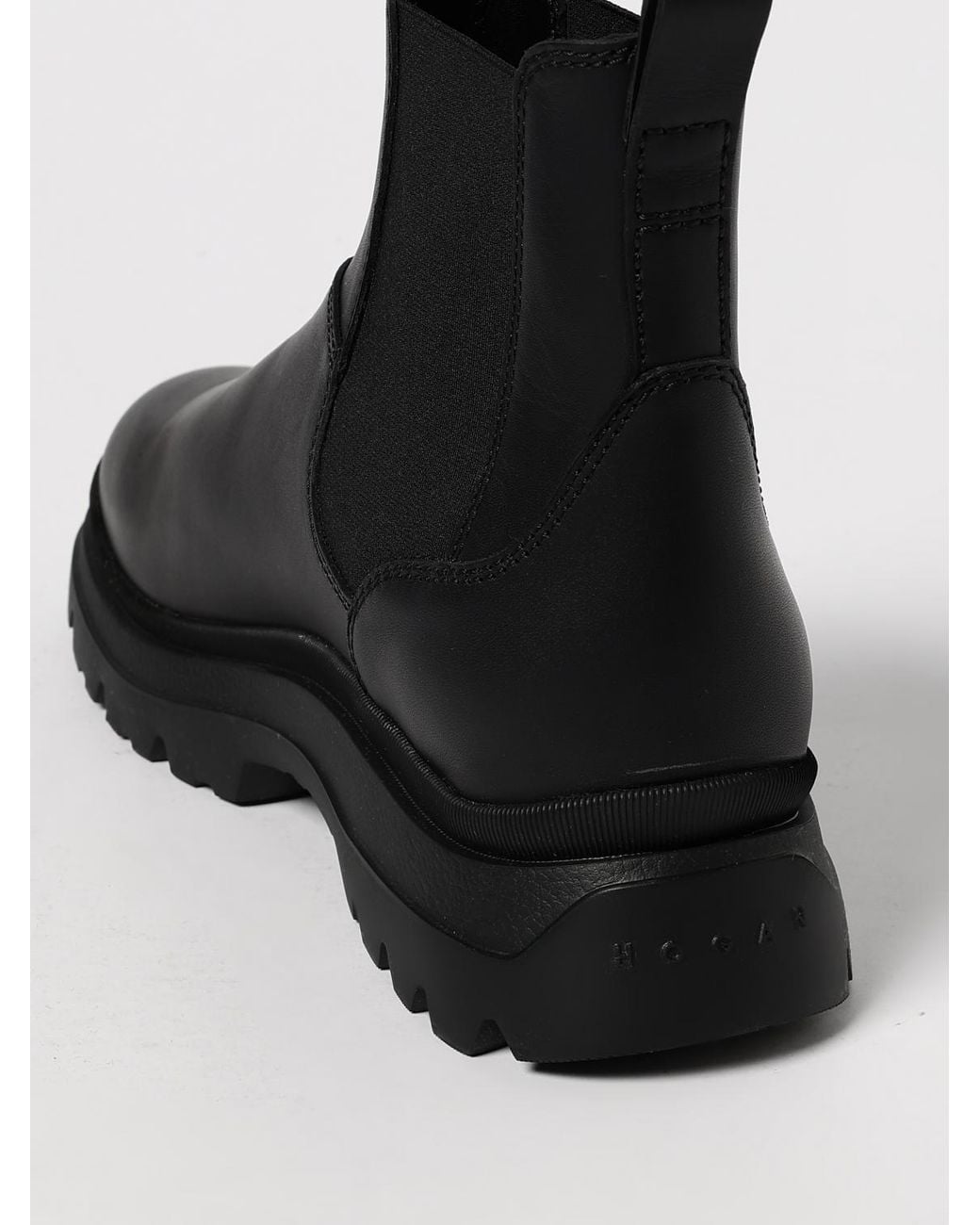 Hogan Black H692 Leather Ankle Boots for men