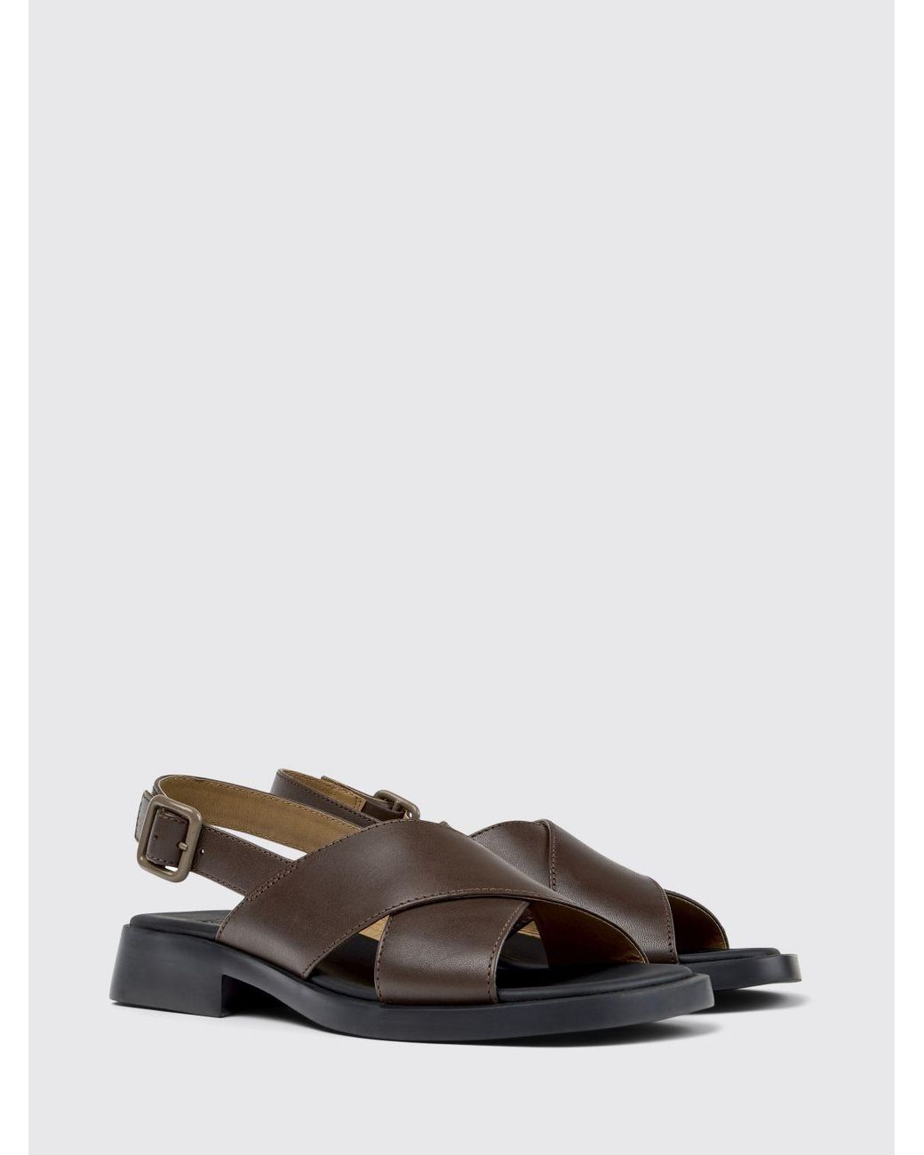 Camper White Dana Leather Sandals