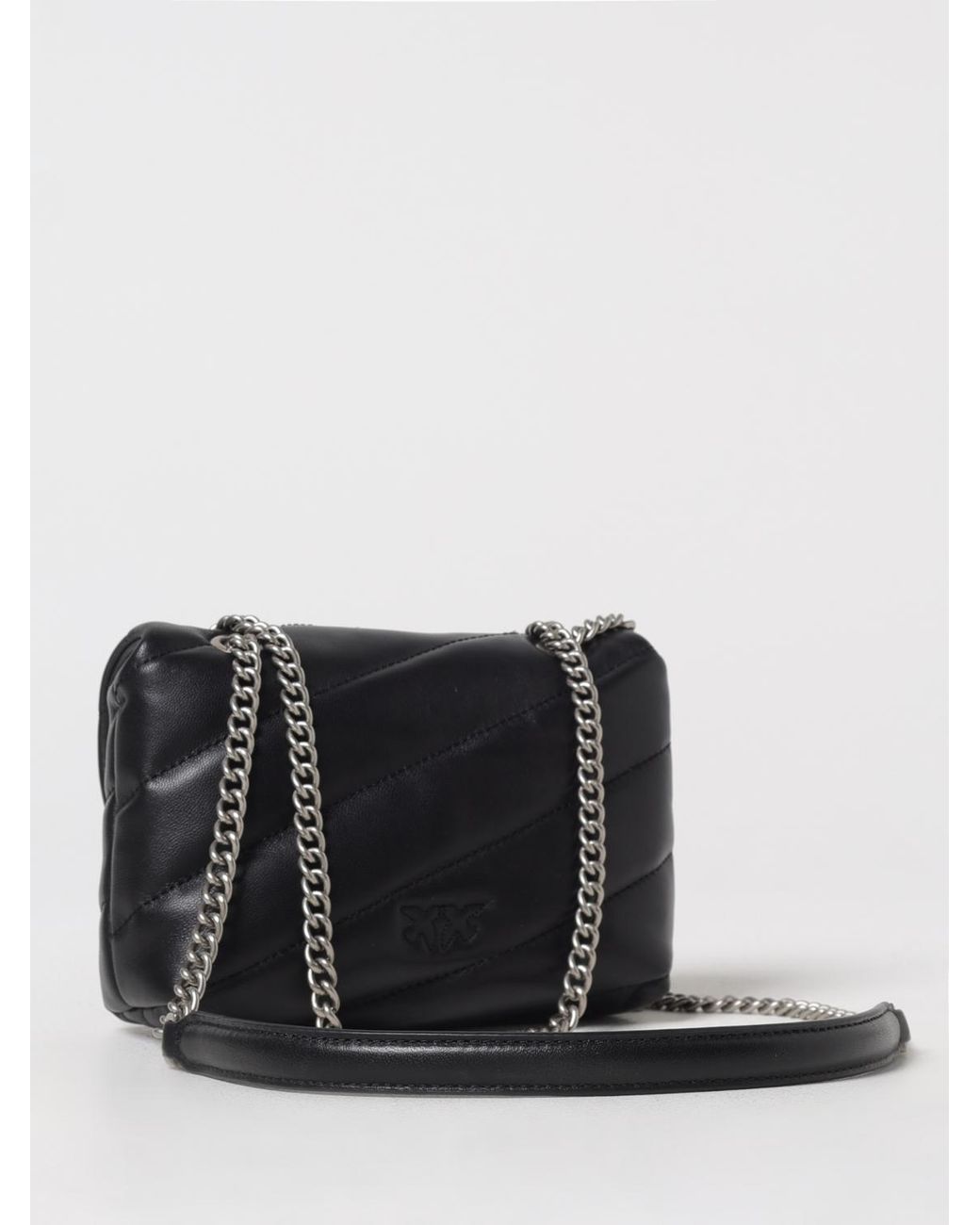 Pinko Black Love Puff Baby Quilted Nappa Bag