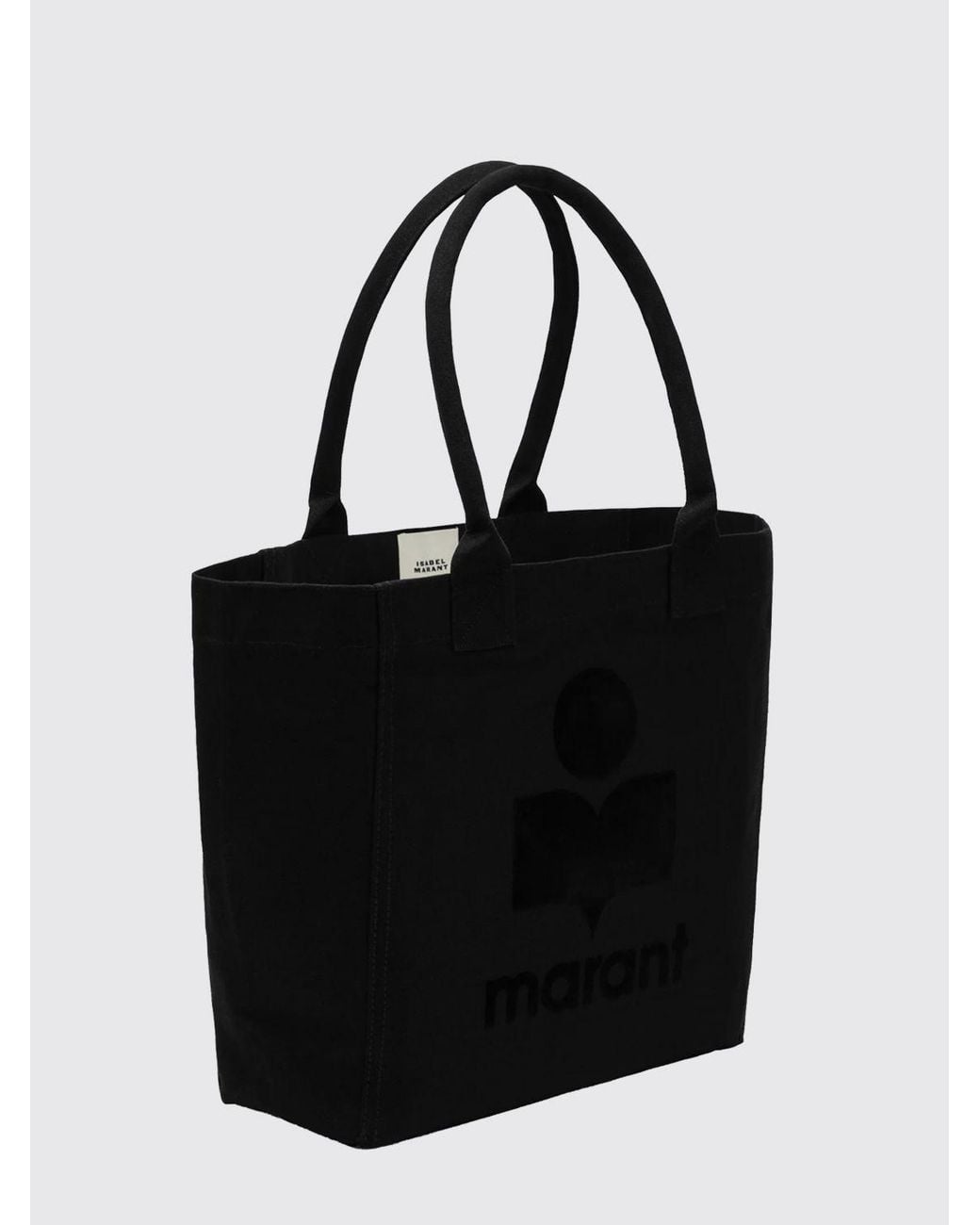 Isabel Marant Black Yenky Cotton Tote Bag With Double Handle And Tone-On-Tone Logo