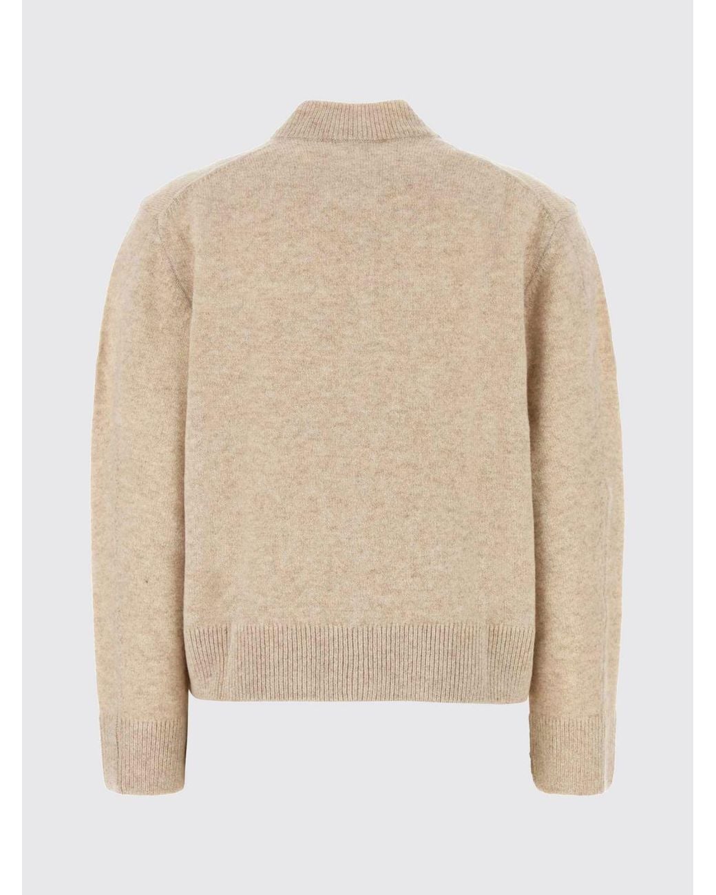 Maison Kitsuné Natural Maison KitsunÉ Pure Wool Crewneck Cardigan With Chillax Fox Patch