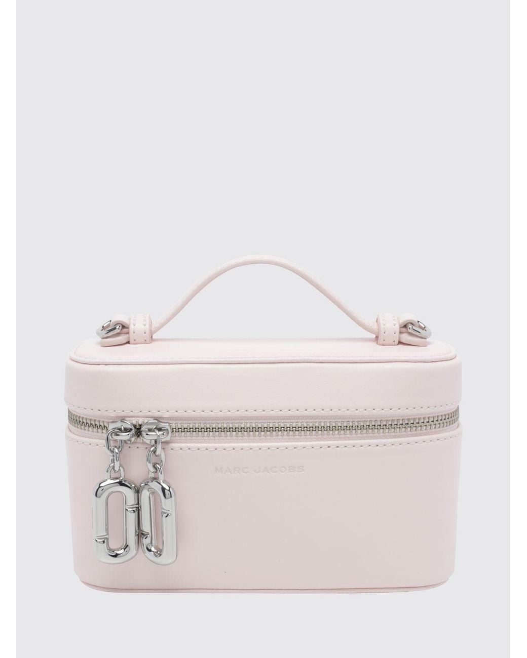 Marc Jacobs Natural The Vanity Leather Handbag With Crossbody Strap And Logo Charm