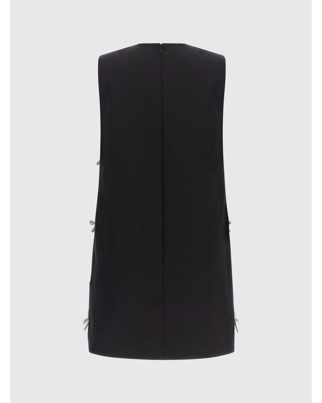 Moschino Couture Black Bow-Embellished Virgin Wool Mini Sheath Dress