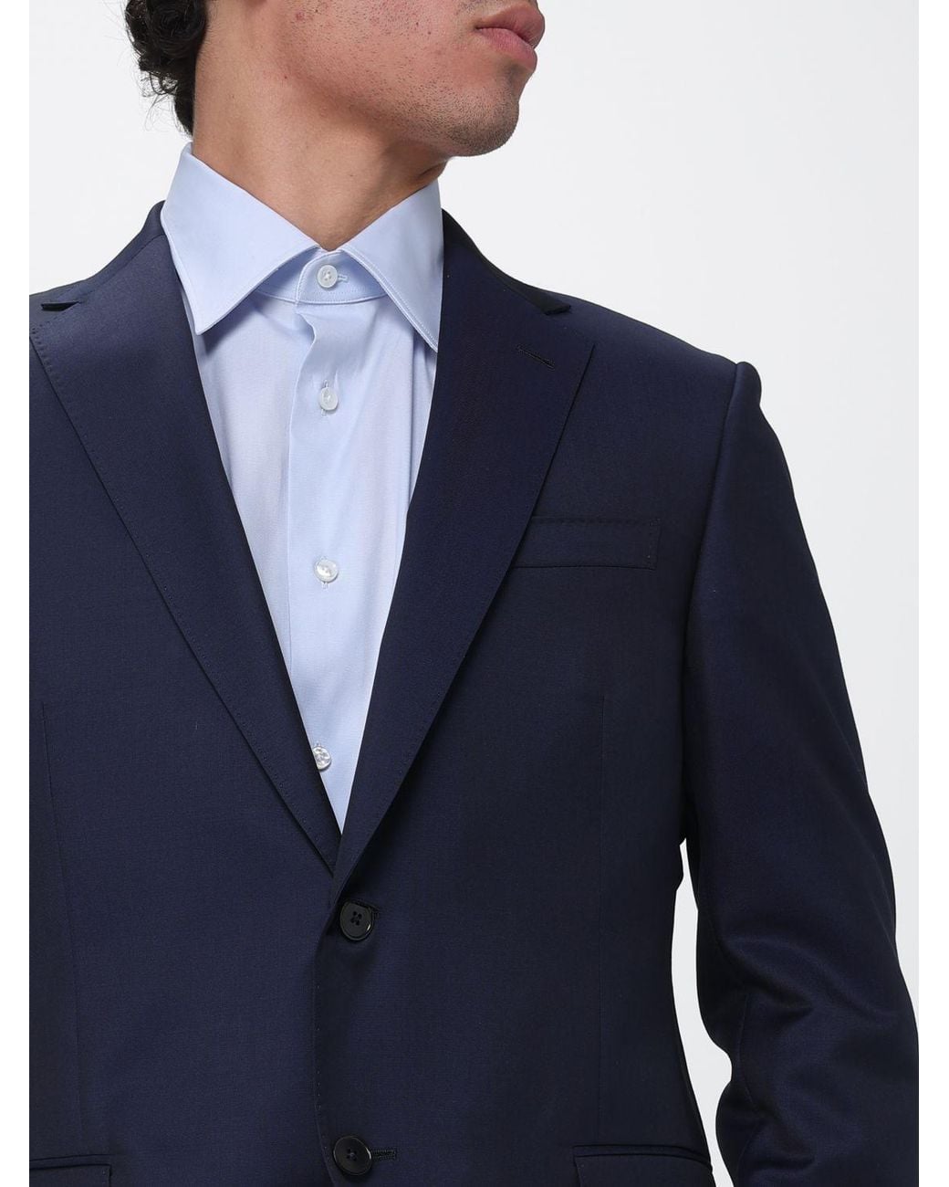 Zegna Blue Wool And Mohair Single-Breasted Suit for men