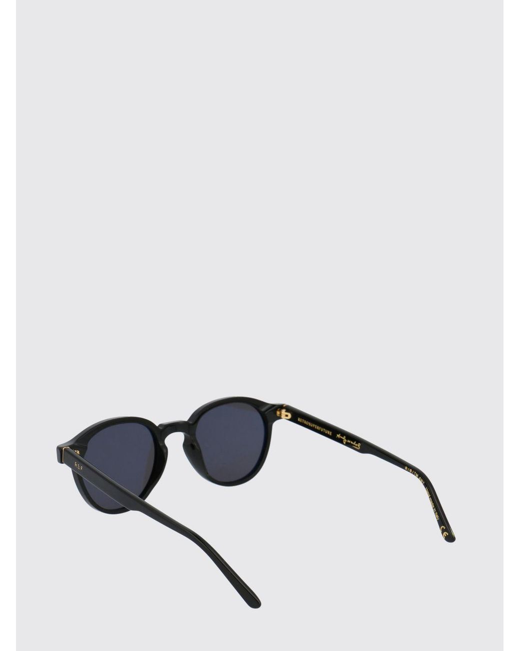 Retrosuperfuture Gray Rounded Acetate Sunglasses for men