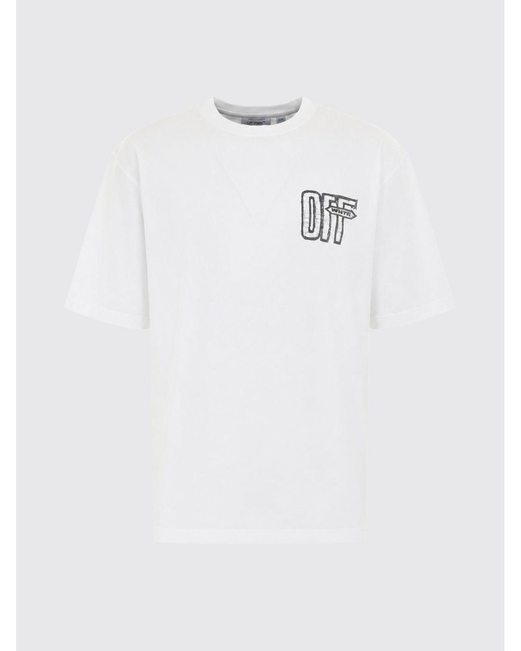 Off-White c/o Virgil Abloh White Cotton T-Shirt With Contrasting Logo And Arrow Print for men