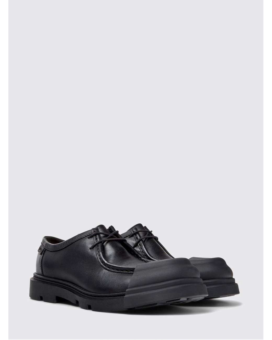 Camper White Junction Leather And Rubber Derby Shoes