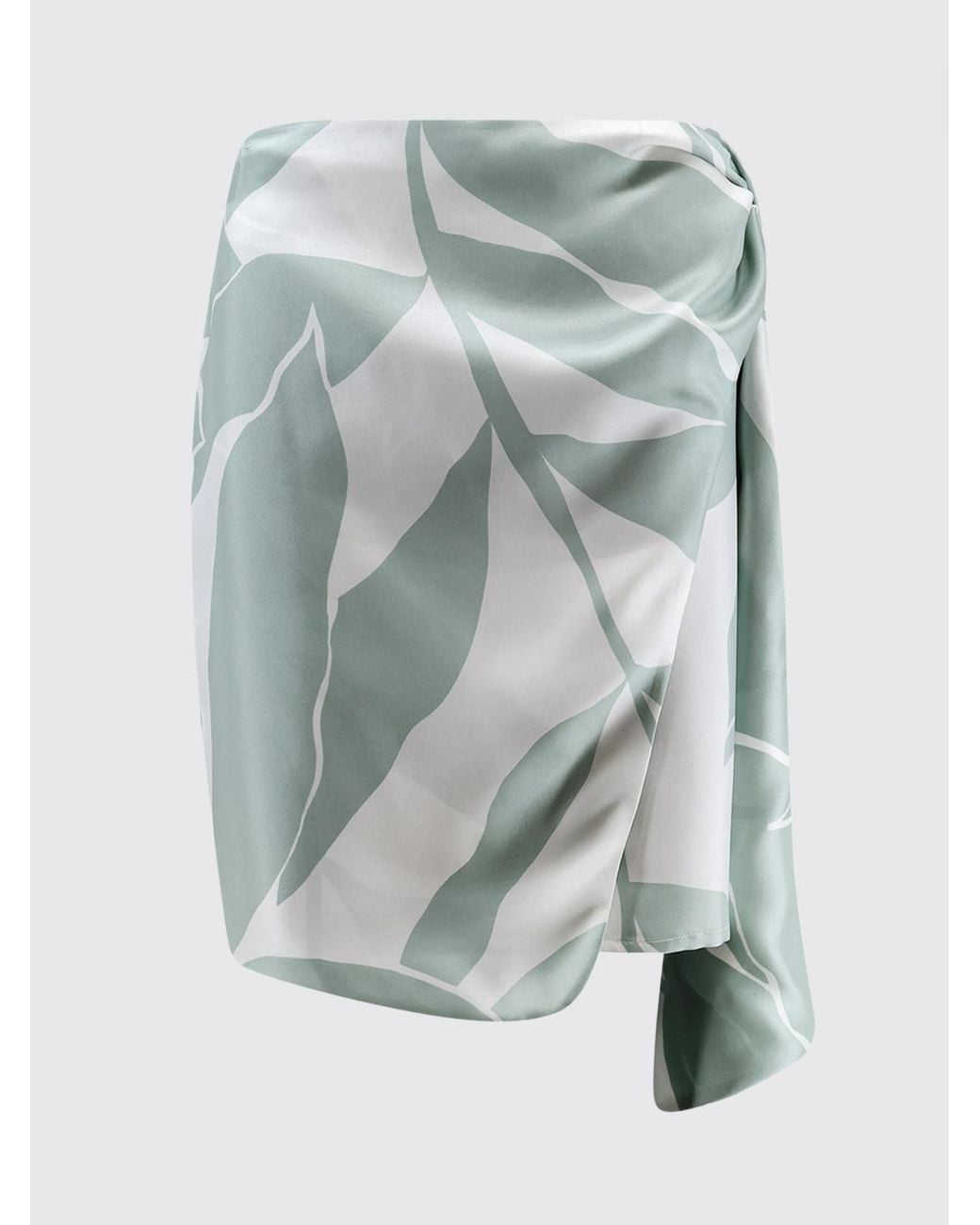 Max Mara Blue Printed Silk Pareo Skirt