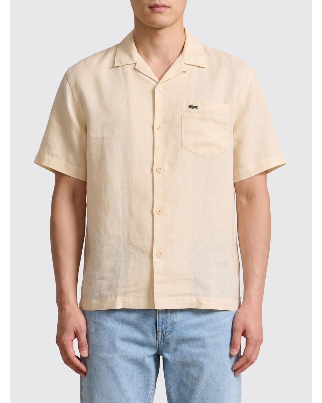 Lacoste Blue Linen Shirt for men