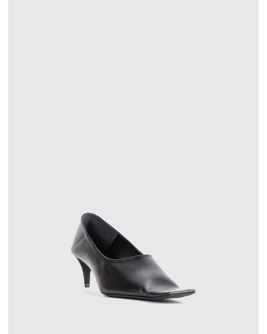 Khaite White Marlene Smooth Leather Pumps With Square Toe And Mid Heel