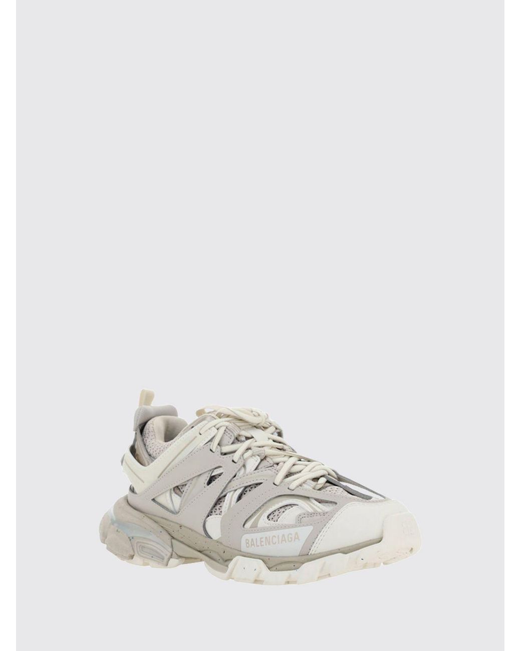 Balenciaga White Track Mesh And Nylon Sneakers With Notched Sole