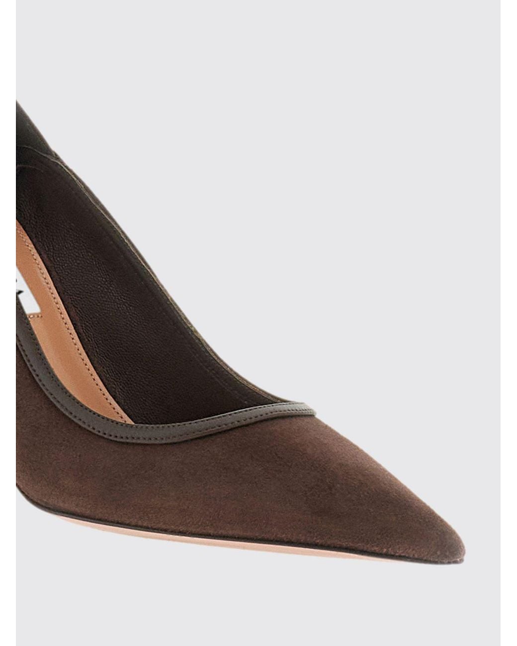 Aquazzura Brown Plush Suede Pumps With High Stiletto Heel