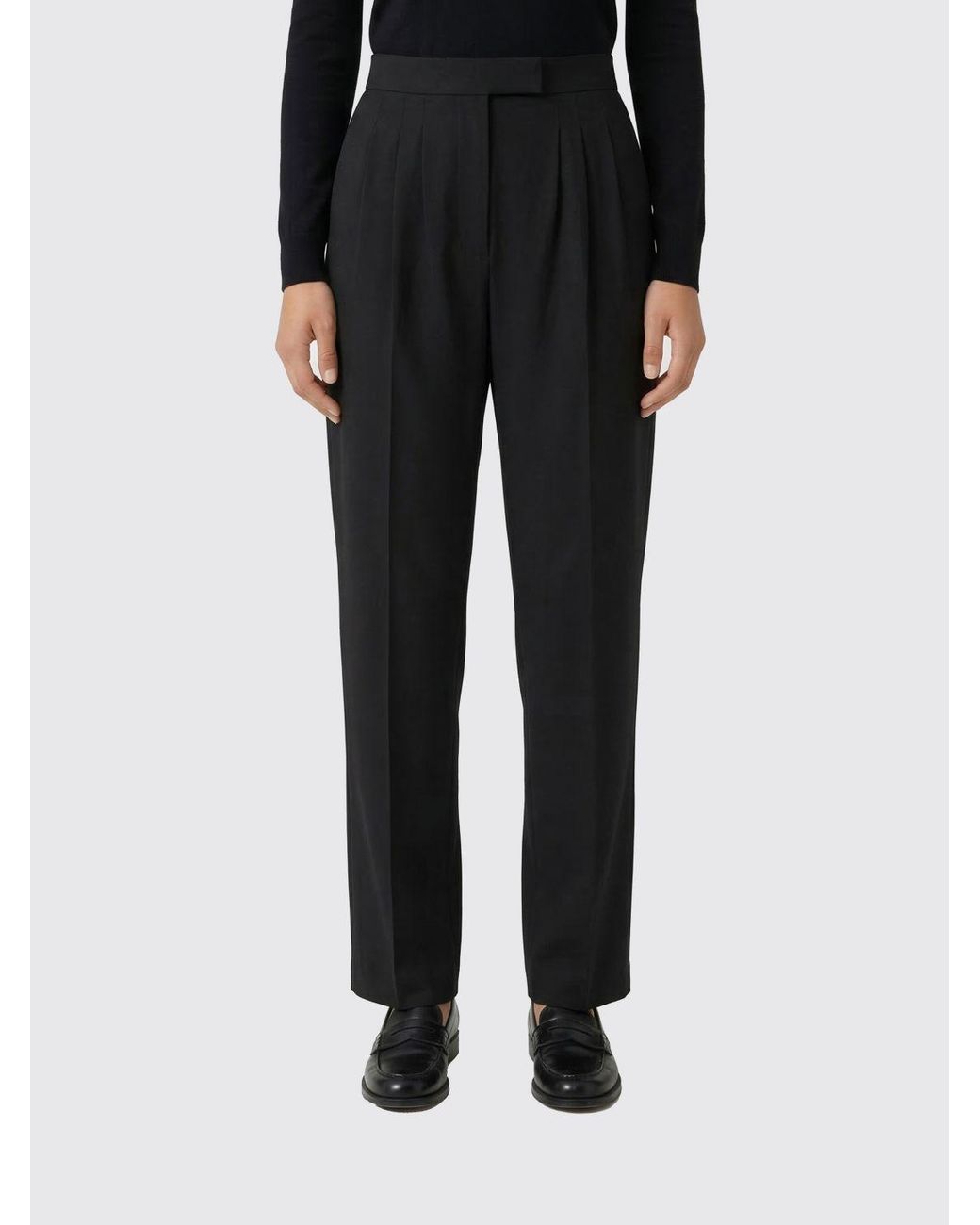 Saint Laurent Black Silk Tailored Trousers