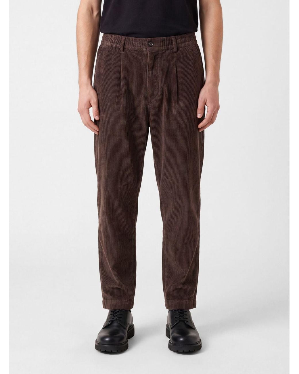 Universal Works Brown Wide-Leg Cotton Corduroy Trousers for men
