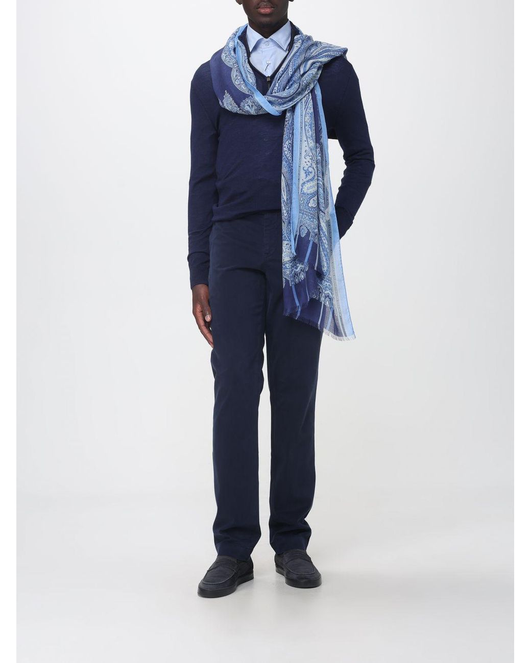 Etro Blue Scarf for men