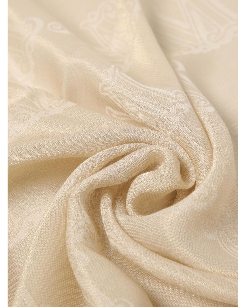 Max Mara Natural Wool And Silk Blend Scarf
