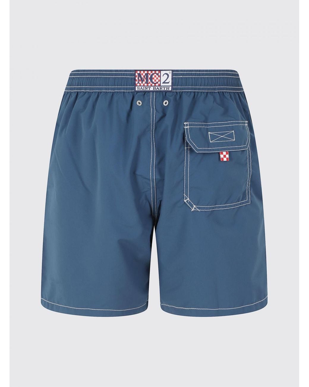 Mc2 Saint Barth Blue Checked Swimsuit for men