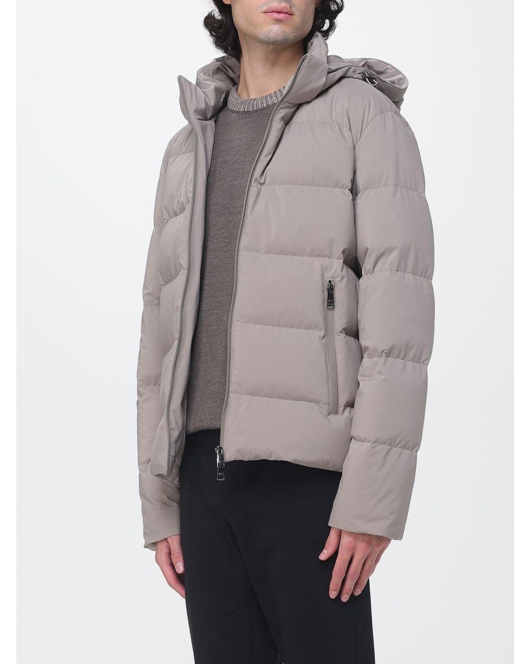 Paul & Shark Gray Paul &Amp Shark Short Puffer Jacket for men