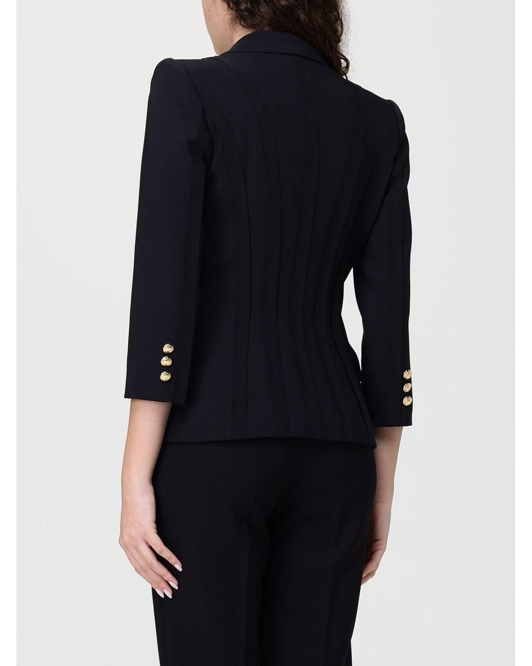 Elisabetta Franchi Black Double-Breasted Blazer
